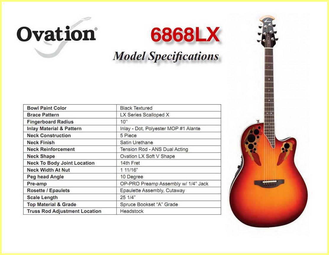 Ovation 6868-LX Parts & specifications